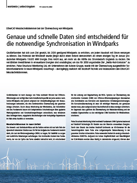 Genaue und schnelle Daten sind entscheidend für die notwendige Synchronisation in Windparks