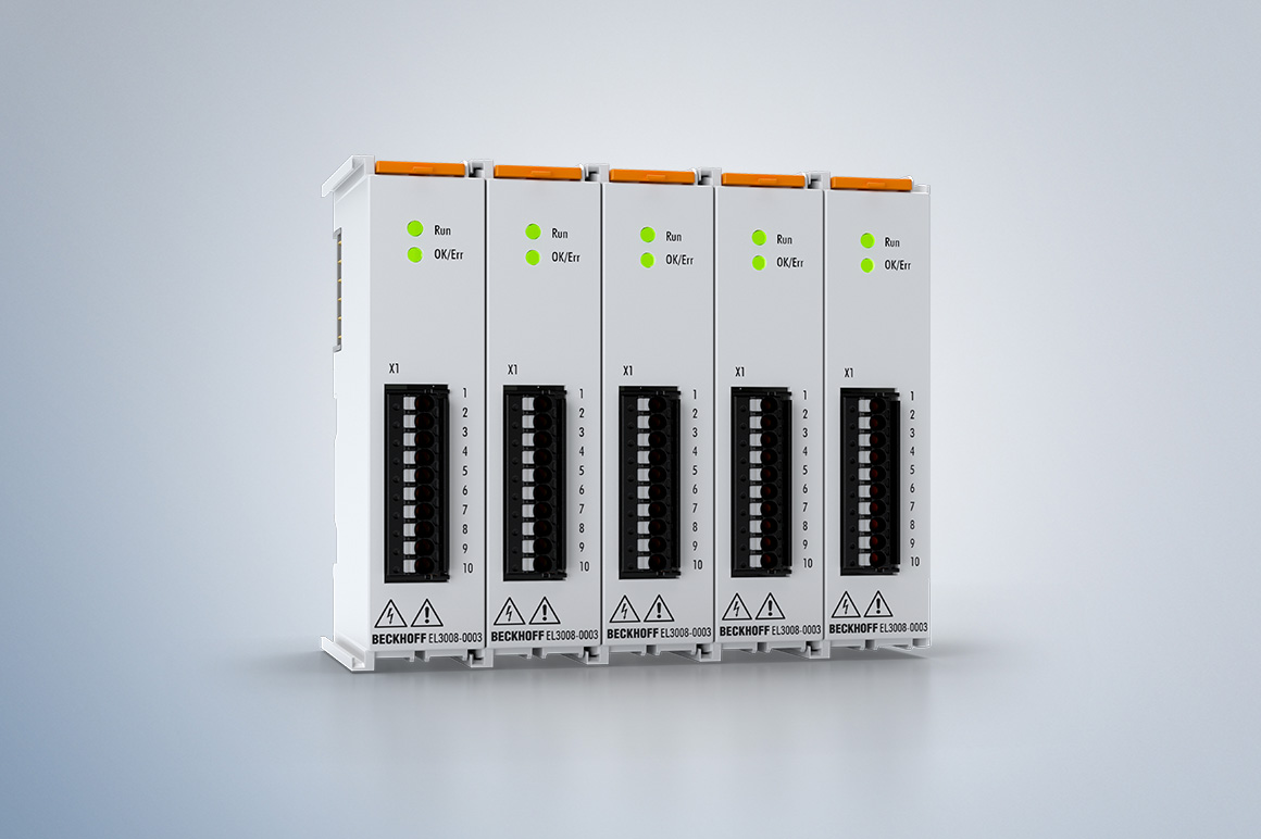 The EL3008-0003 EtherCAT Terminal can be used to record the individual cell voltage during the electrolysis process.